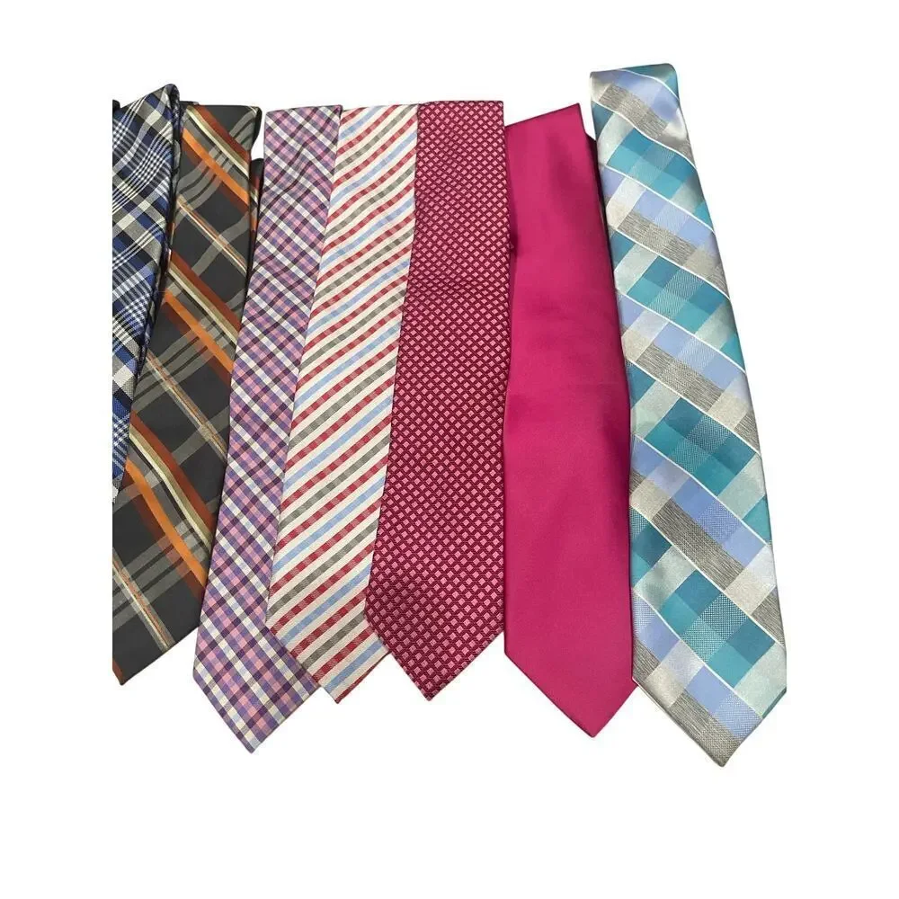 LOT OF 10 MEN DRESS TIES COLORFUL ELEGANT CHIC OFFICE‎ ATTIRE PROFESSIONALISM